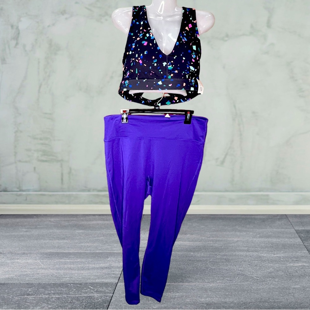 Fabletics workout outfit sports bra leggings set